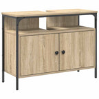 Juego de muebles de baño con estante 4 pcs Roble Sonoma