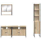 Juego de muebles de baño con estante 4 pcs Roble Sonoma