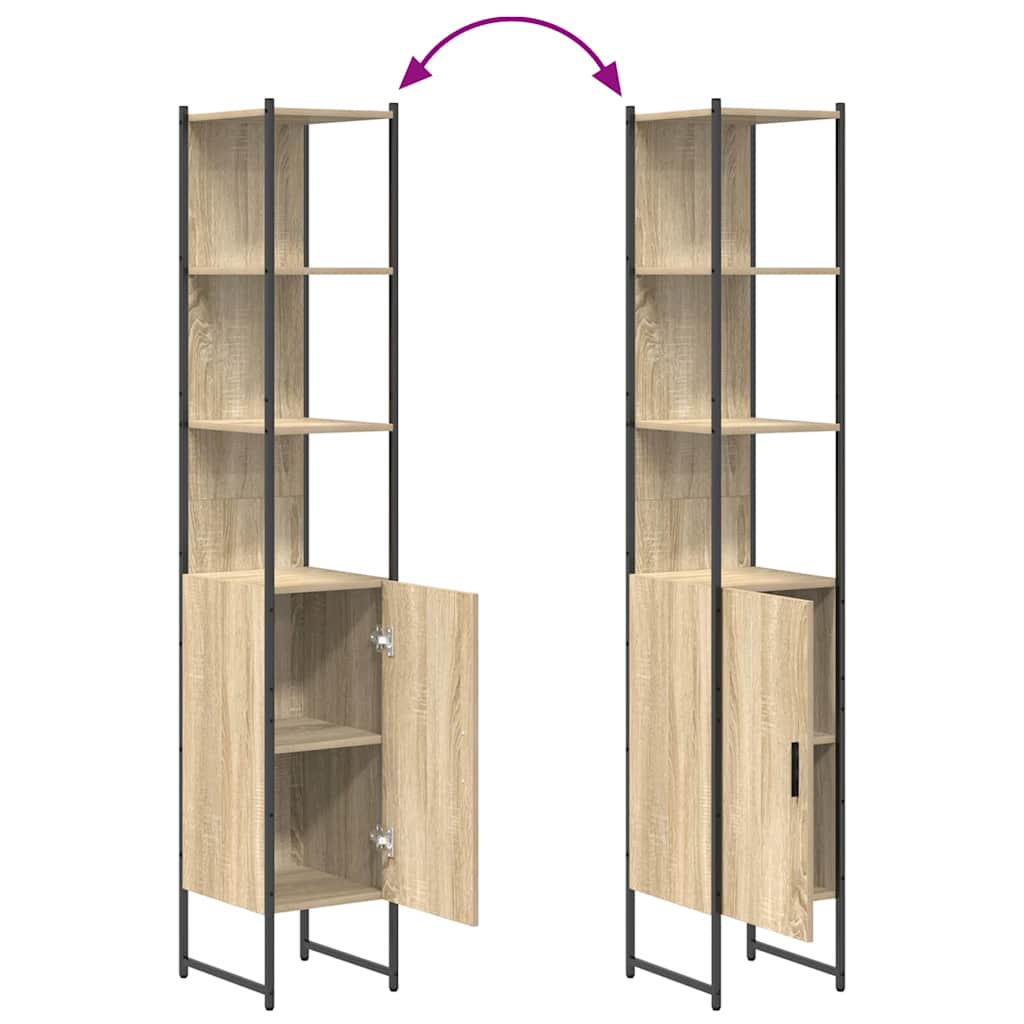 Juego de muebles de baño con estante 4 pcs Roble Sonoma