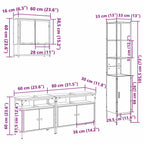 Juego de muebles de baño con estante 4 pcs Roble Sonoma