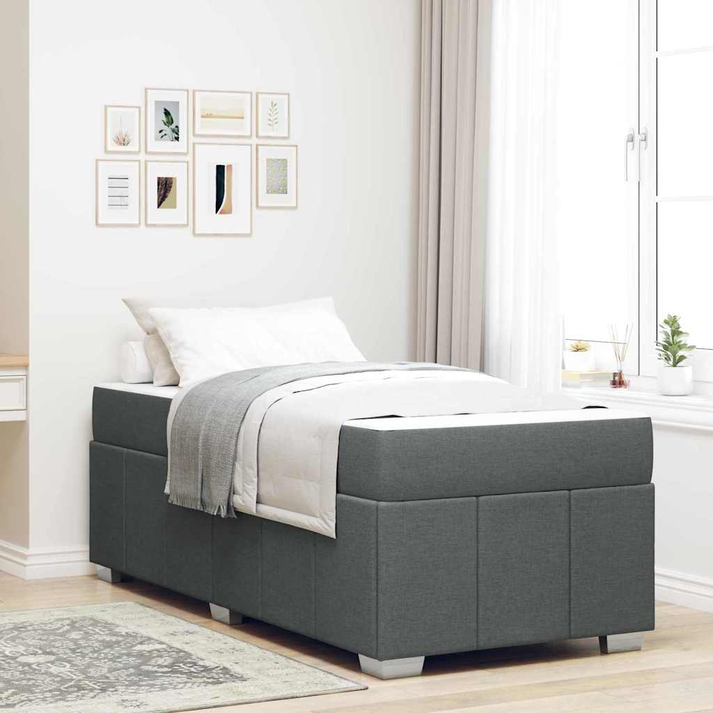 Bed frame with mattress Blue 100 x 200 cm fabric