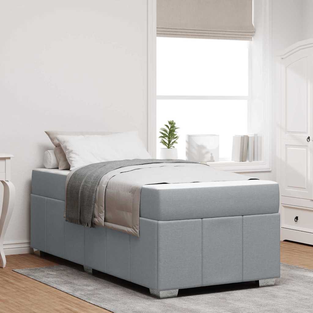 Bed frame with mattress Blue 100 x 200 cm fabric