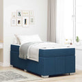 Estructura de cama con colchón Azul 100 x 200 cm tela