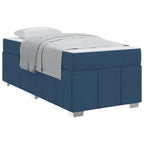 Estructura de cama con colchón Azul 100 x 200 cm tela