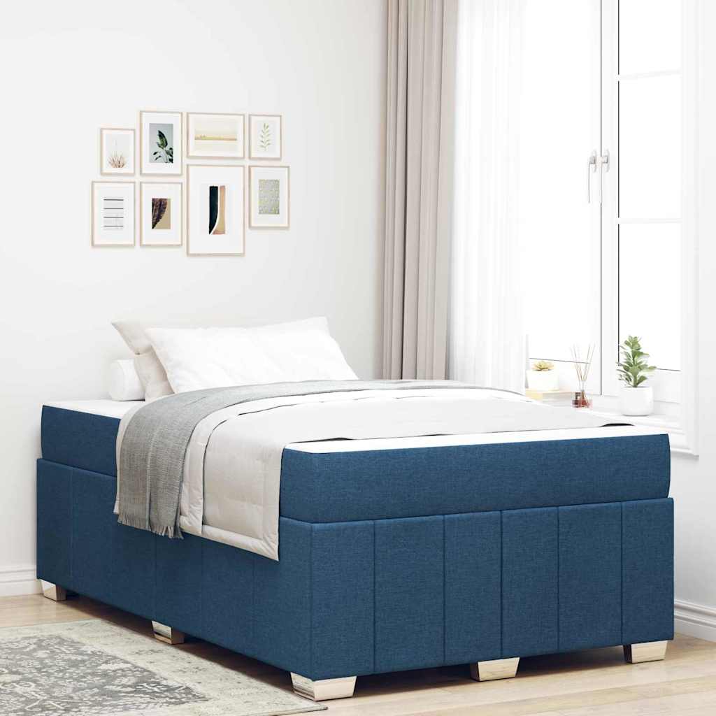 Bed frame with mattress Blue 100 x 200 cm fabric