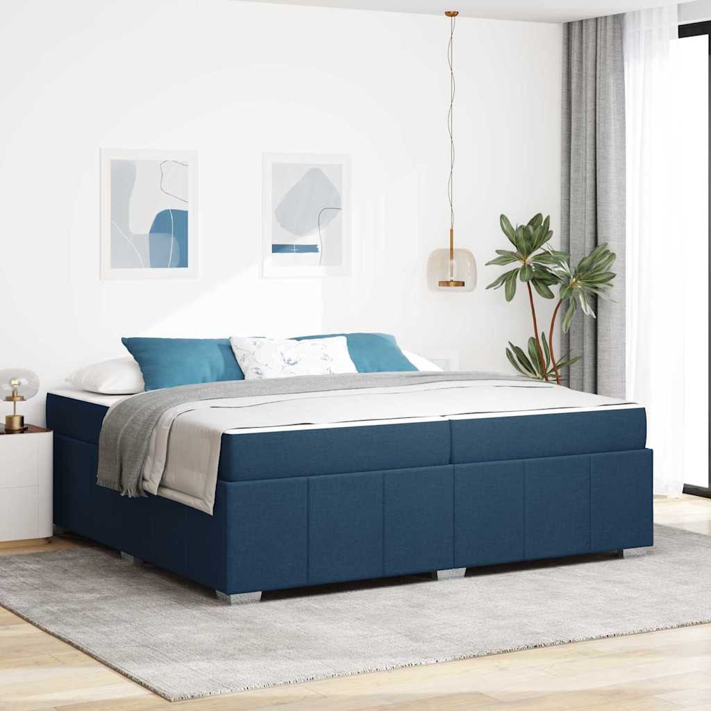 Bed frame with mattress Blue 100 x 200 cm fabric