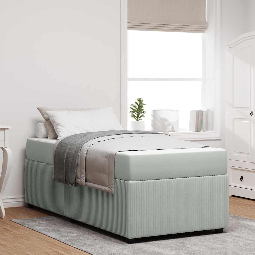 Bed frame with mattress Blue 100 x 200 cm fabric