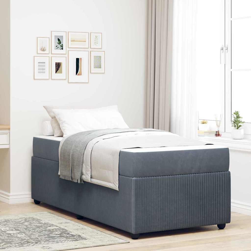 Bed frame with mattress Blue 100 x 200 cm fabric