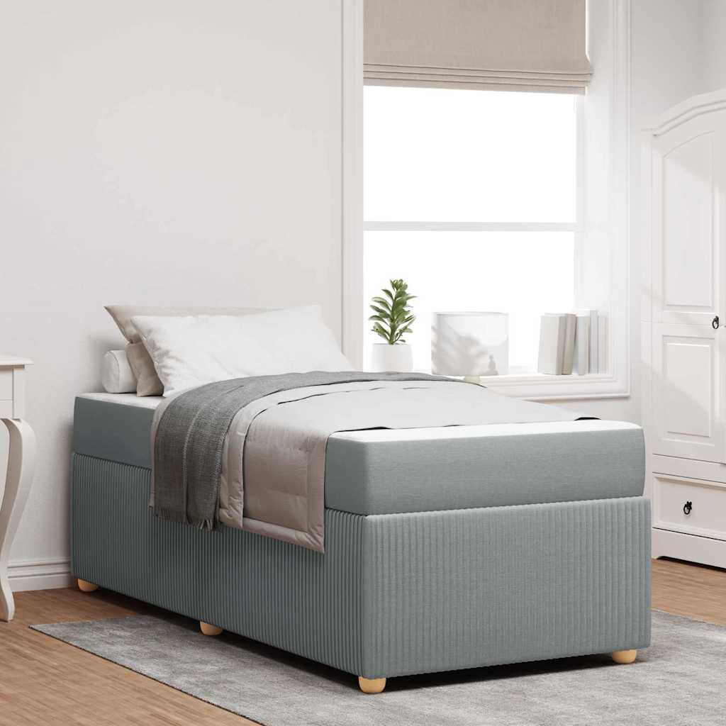 Bed frame with mattress Blue 100 x 200 cm fabric