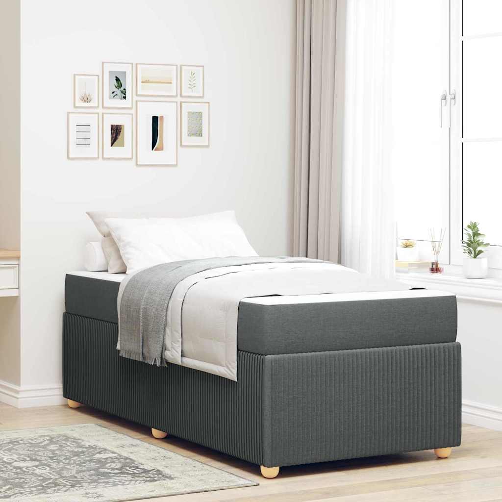 Bed frame with mattress Blue 100 x 200 cm fabric
