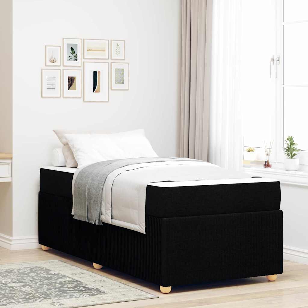 Bed frame with mattress Blue 100 x 200 cm fabric