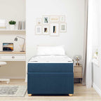 Estructura de cama con colchón Azul 100 x 200 cm tela