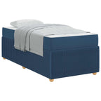 Estructura de cama con colchón Azul 100 x 200 cm tela