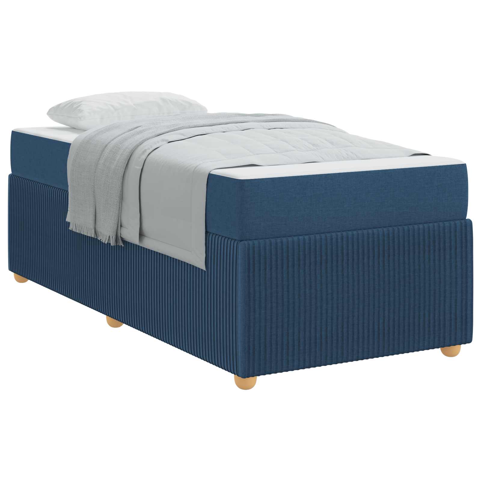 Estructura de cama con colchón Azul 100 x 200 cm tela