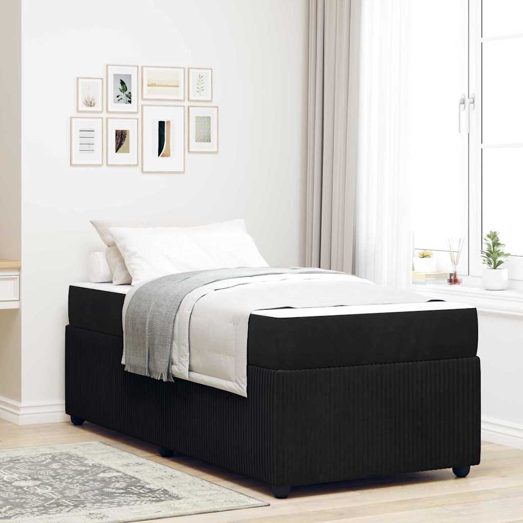 Bed frame with mattress Blue 100 x 200 cm fabric