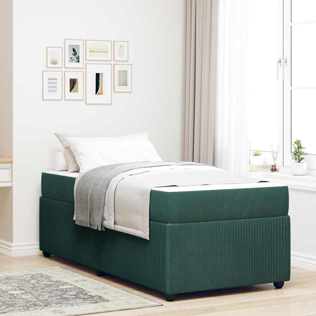 Bed frame with mattress Blue 100 x 200 cm fabric