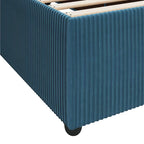 Estructura de cama con colchón Azul 100 x 200 cm tela
