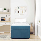 Estructura de cama con colchón Azul 100 x 200 cm tela