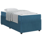 Estructura de cama con colchón Azul 100 x 200 cm tela