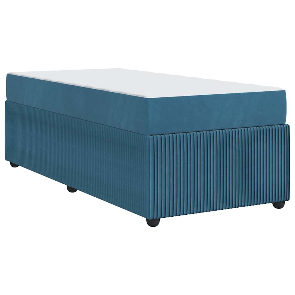 Estructura de cama con colchón Azul 100 x 200 cm tela