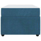 Estructura de cama con colchón Azul 100 x 200 cm tela