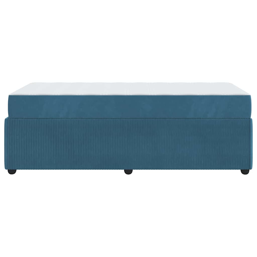 Estructura de cama con colchón Azul 100 x 200 cm tela