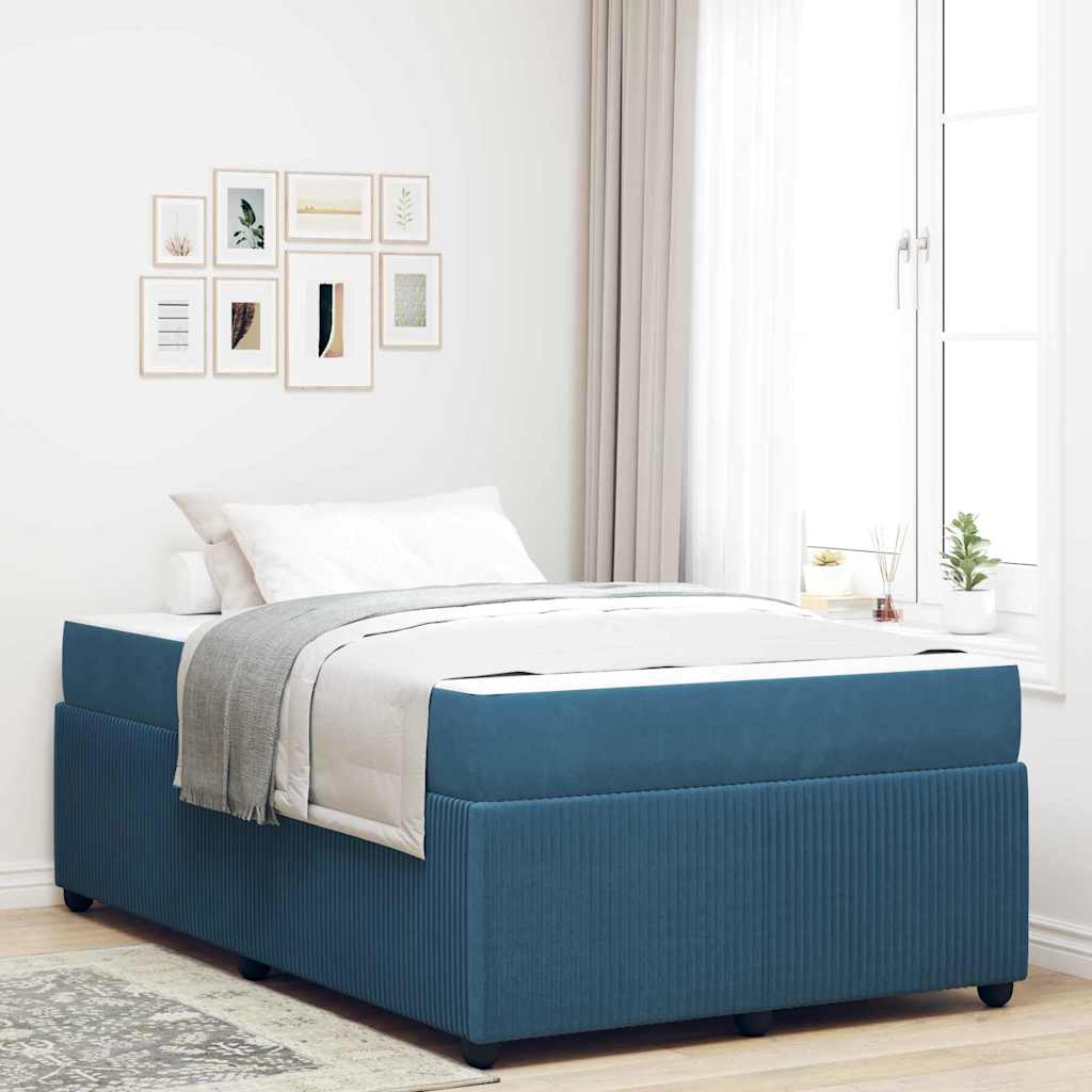 Bed frame with mattress Blue 100 x 200 cm fabric