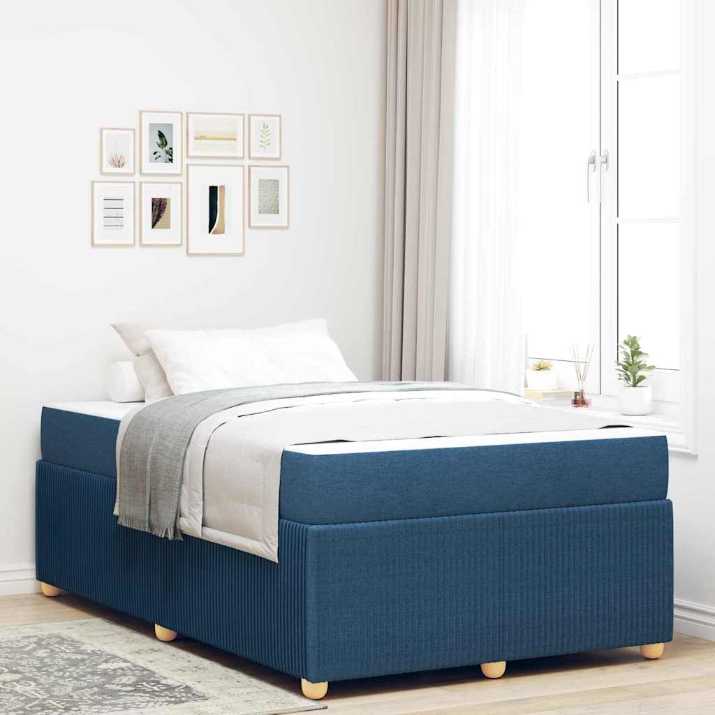 Bed frame with mattress Blue 100 x 200 cm fabric