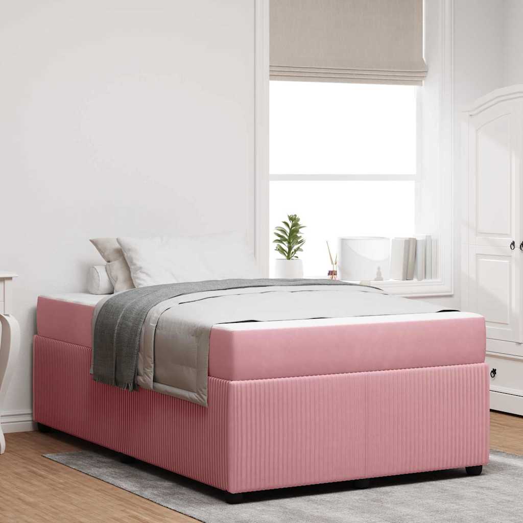 Bed frame with mattress Blue 100 x 200 cm fabric