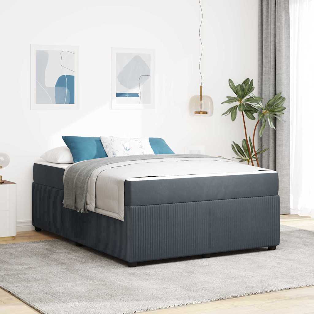 Bed frame with mattress Blue 100 x 200 cm fabric