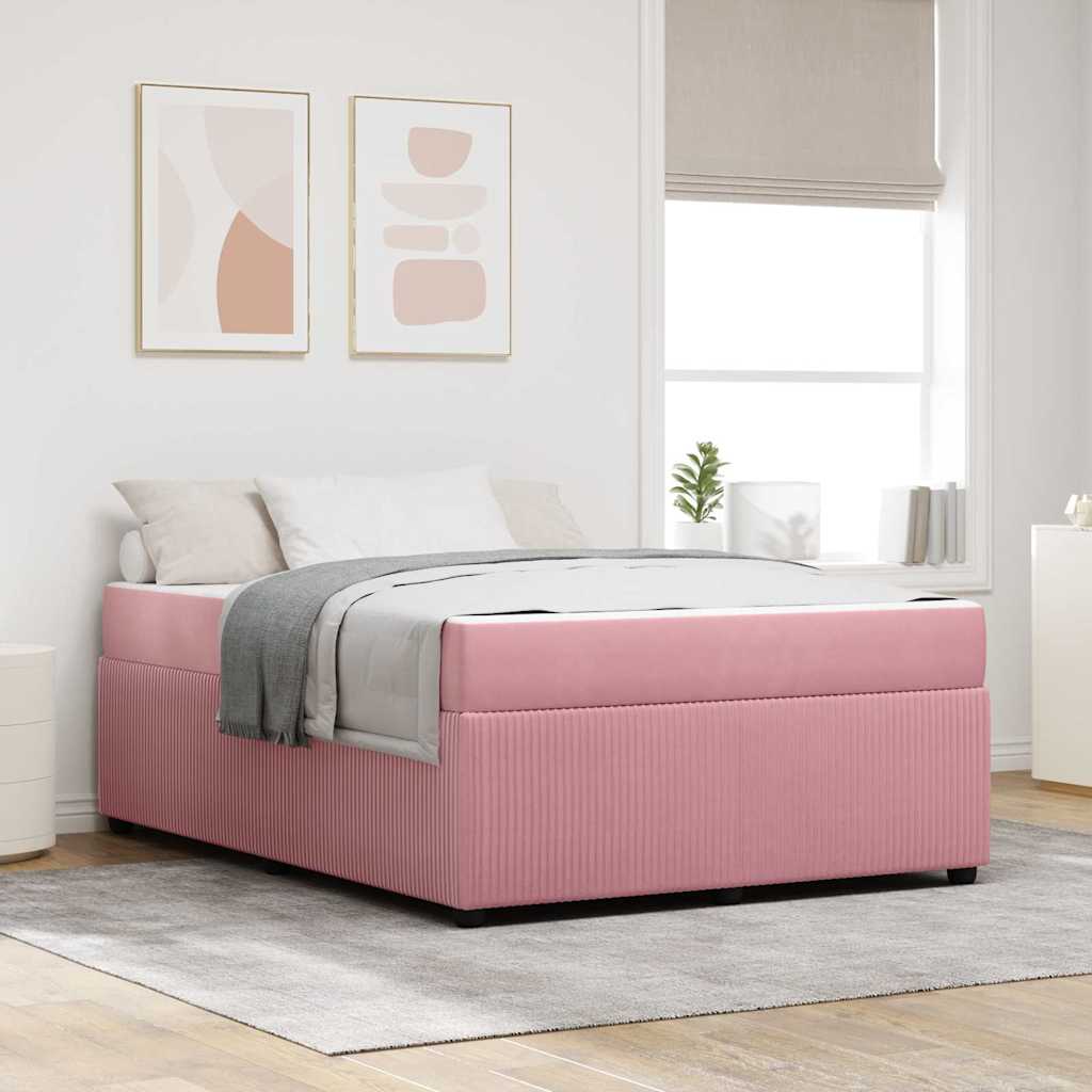 Bed frame with mattress Blue 100 x 200 cm fabric