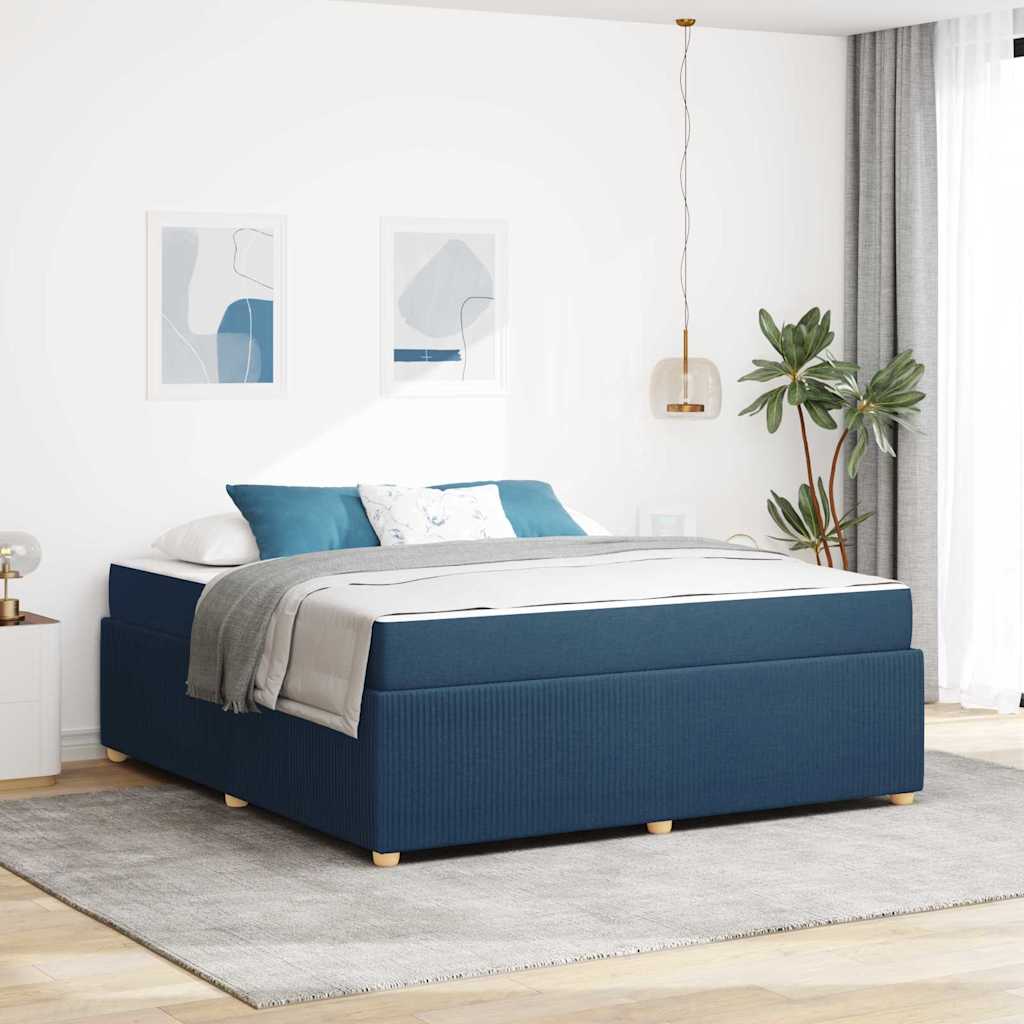 Bed frame with mattress Blue 100 x 200 cm fabric