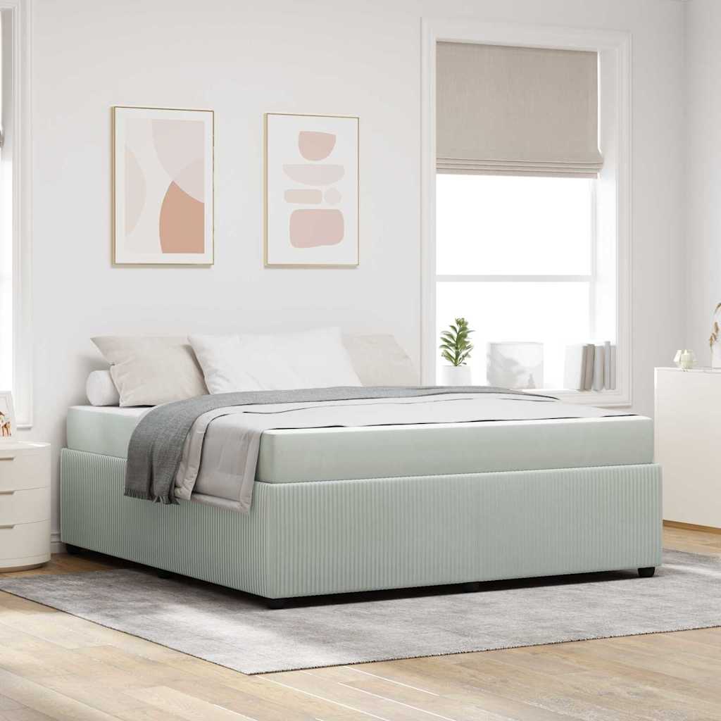 Bed frame with mattress Blue 100 x 200 cm fabric