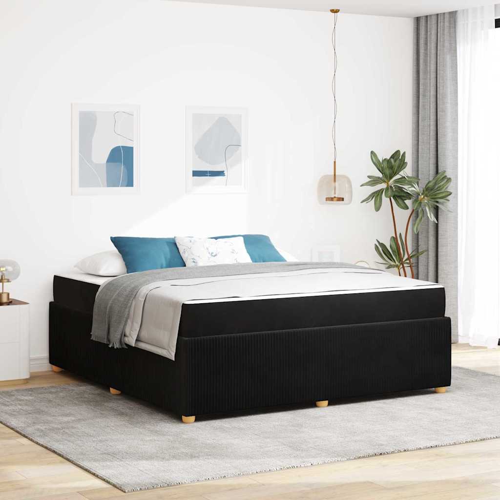Bed frame with mattress Blue 100 x 200 cm fabric