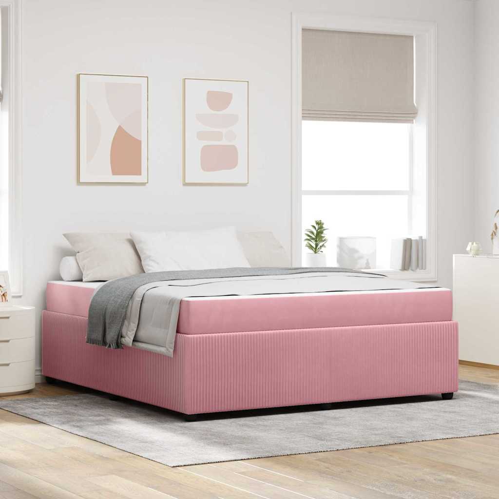 Bed frame with mattress Blue 100 x 200 cm fabric