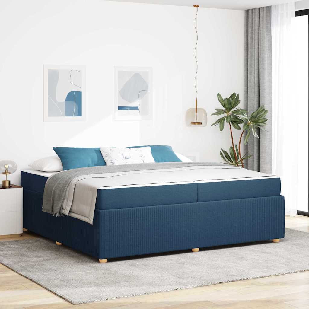 Bed frame with mattress Blue 100 x 200 cm fabric