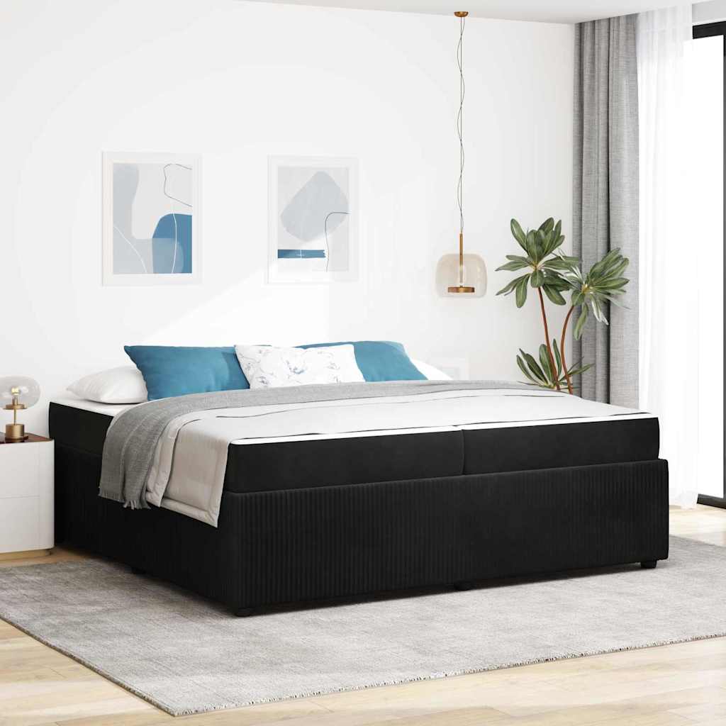 Bed frame with mattress Blue 100 x 200 cm fabric