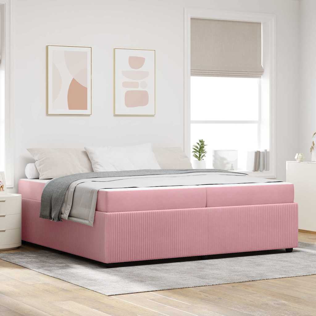 Bed frame with mattress Blue 100 x 200 cm fabric