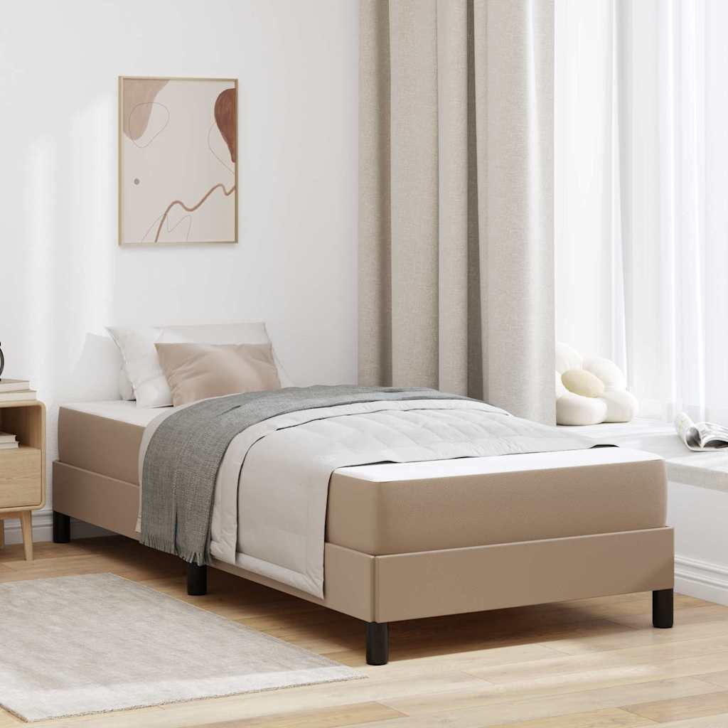 Estrutura de cama com colchão Cappuccino 100 x 200 cm tecido