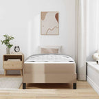 Estructura de cama con colchón Capuchino 100 x 200 cm tela