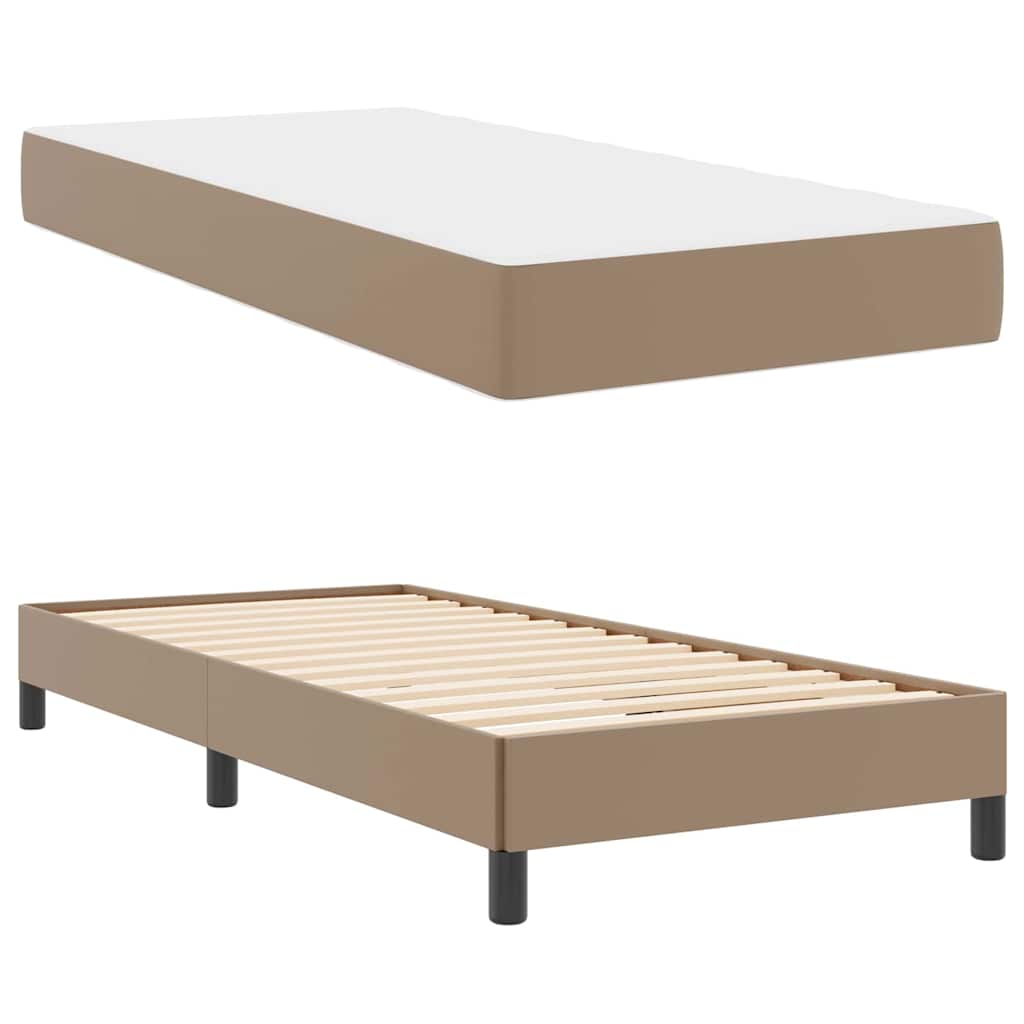 Estructura de cama con colchón Capuchino 100 x 200 cm tela