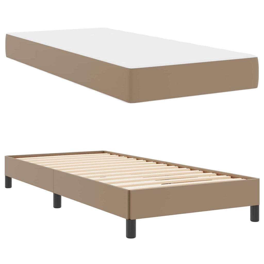 Estructura de cama con colchón Capuchino 100 x 200 cm tela