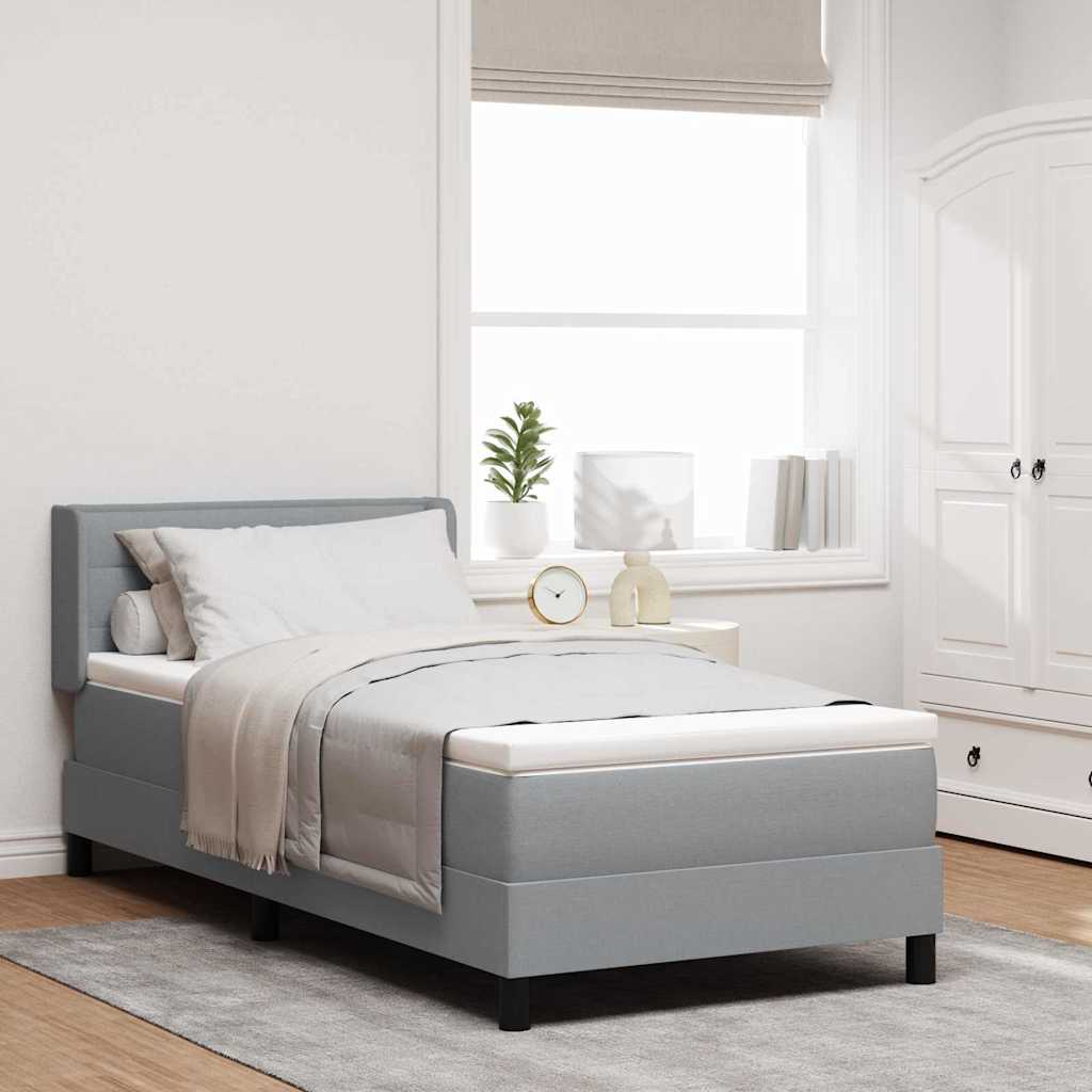 Cama Box Spring com cabeceira Azul Escuro 200 x 160 cm tecido