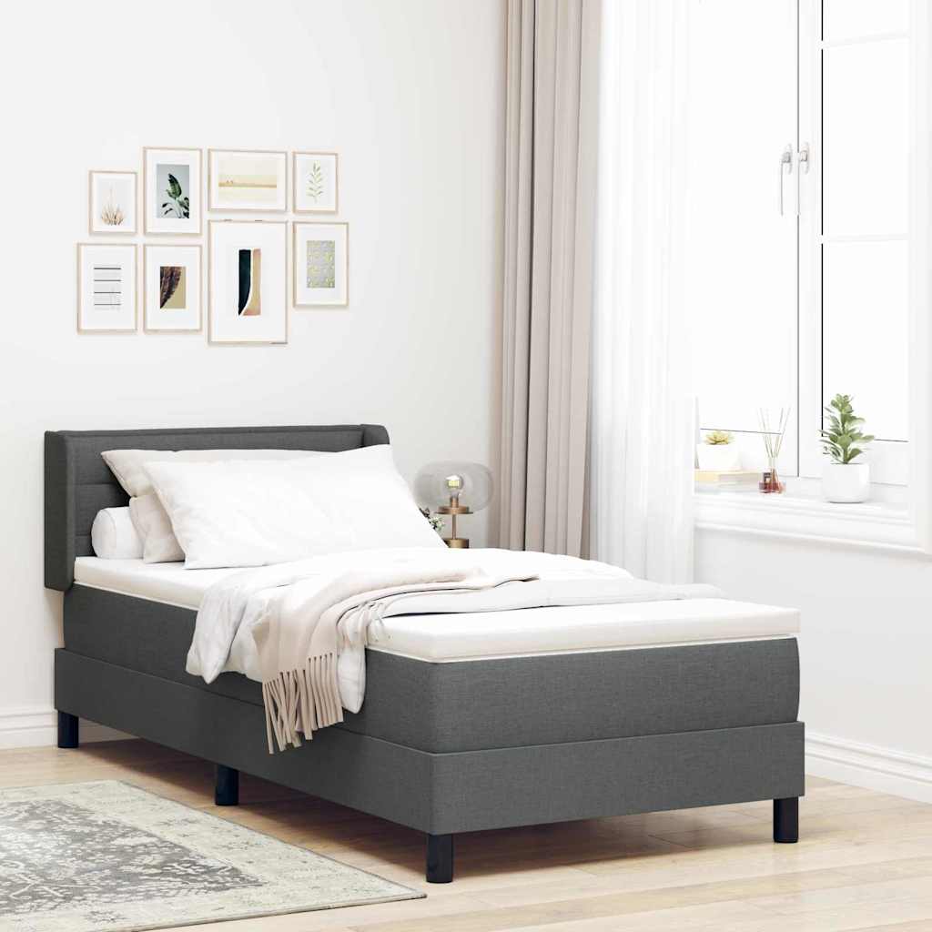 Cama Box Spring com cabeceira Azul Escuro 200 x 160 cm tecido