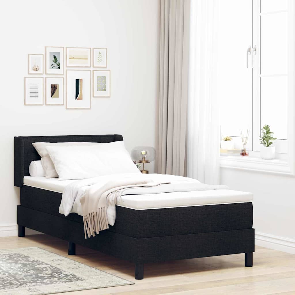Cama Box Spring com cabeceira Azul Escuro 200 x 160 cm tecido