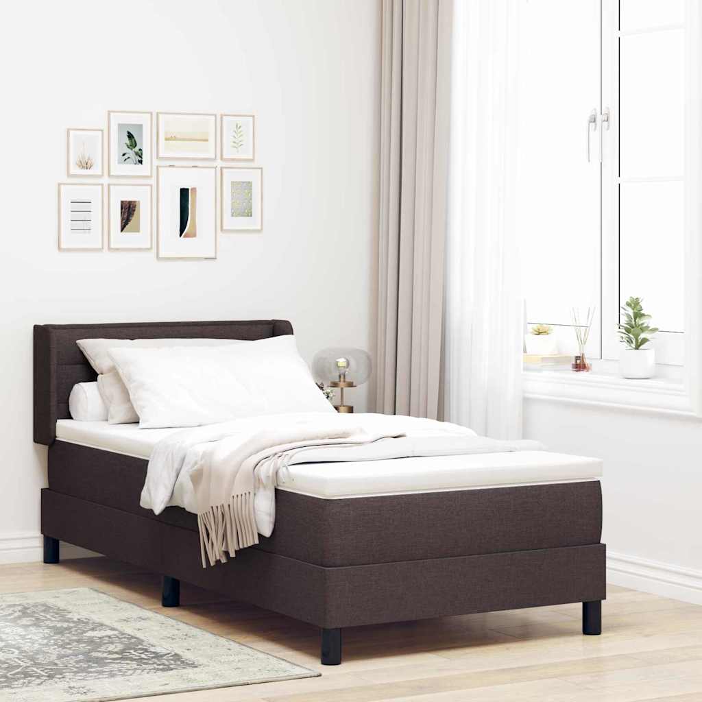 Cama Box Spring com cabeceira Azul Escuro 200 x 160 cm tecido