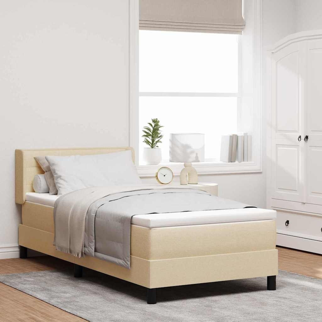 Cama Box Spring com cabeceira Azul Escuro 200 x 160 cm tecido