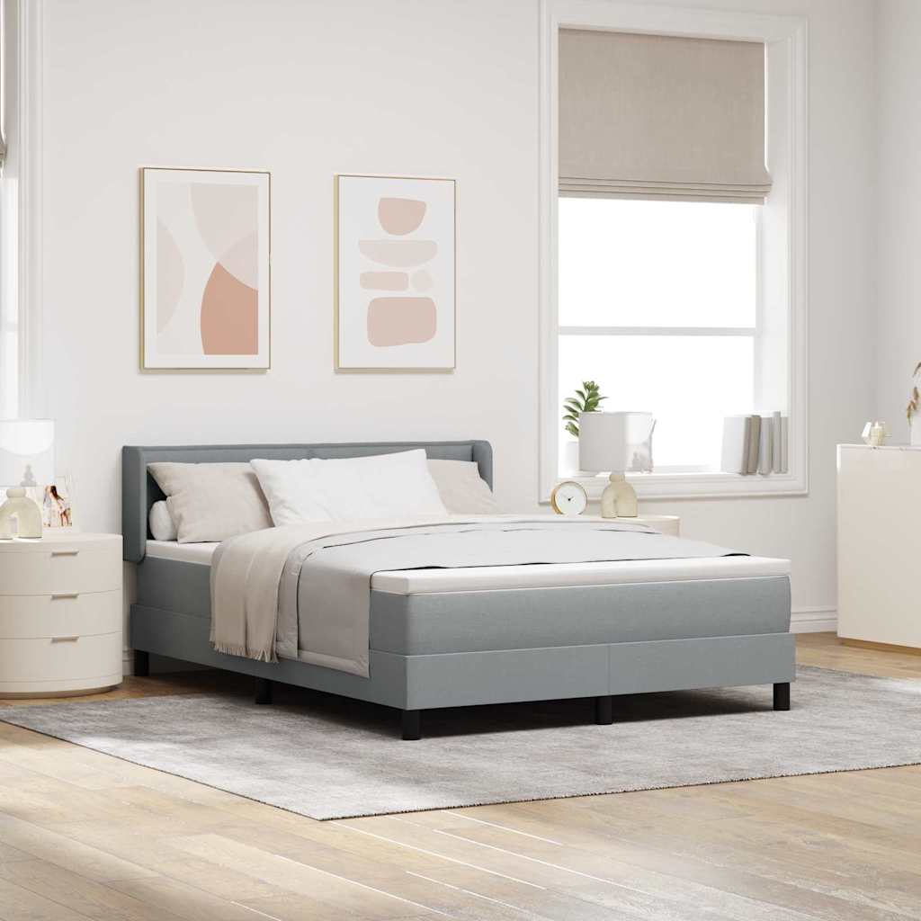 Cama Box Spring com cabeceira Azul Escuro 200 x 160 cm tecido