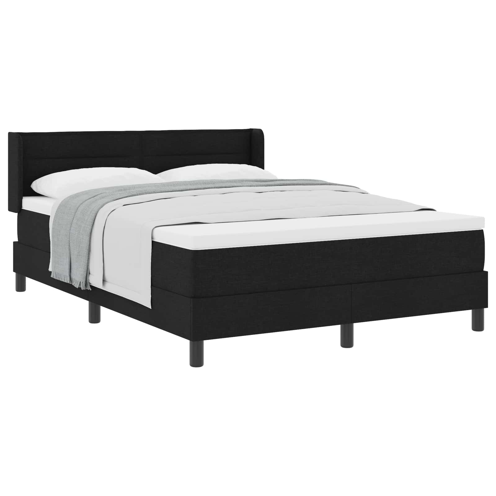 Cama Box Spring com cabeceira Azul Escuro 200 x 160 cm tecido