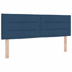 Cama tipo Box Spring con cabecera Azul Oscuro 200 x 160 cm tela